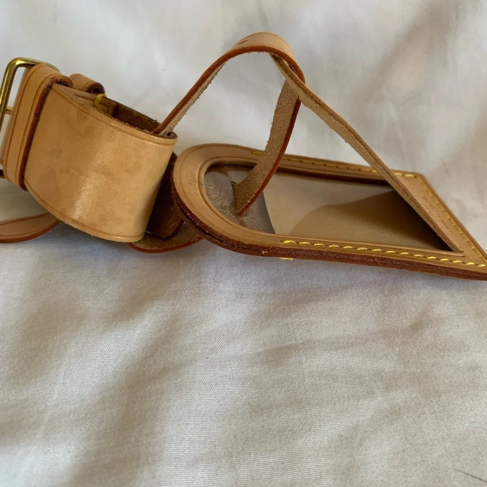 Authentic Louis Vuitton Leather Travel Name Tag